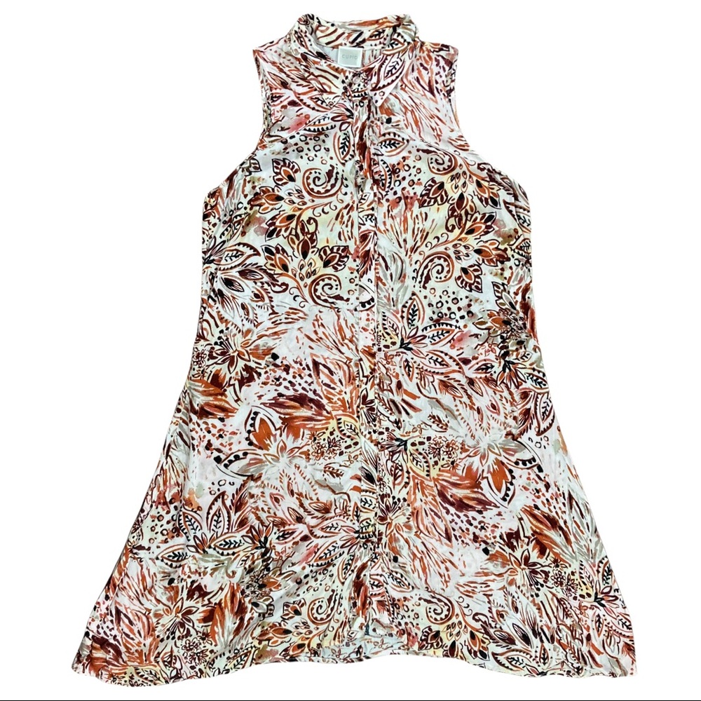 Cupio women’s floral dress size medium sleeveless front button closure